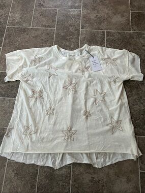 Kyla Seo Embroidered Short Sleeve Top - Cream